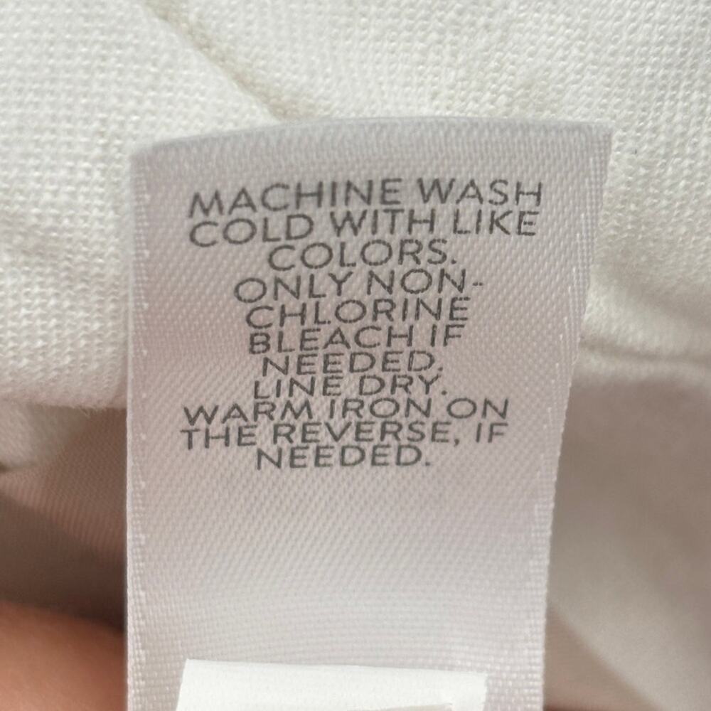 J Jill Crop Pants Size XL Tall White Linen Stretch Pull On Pockets High Rise - Picture 10 of 10